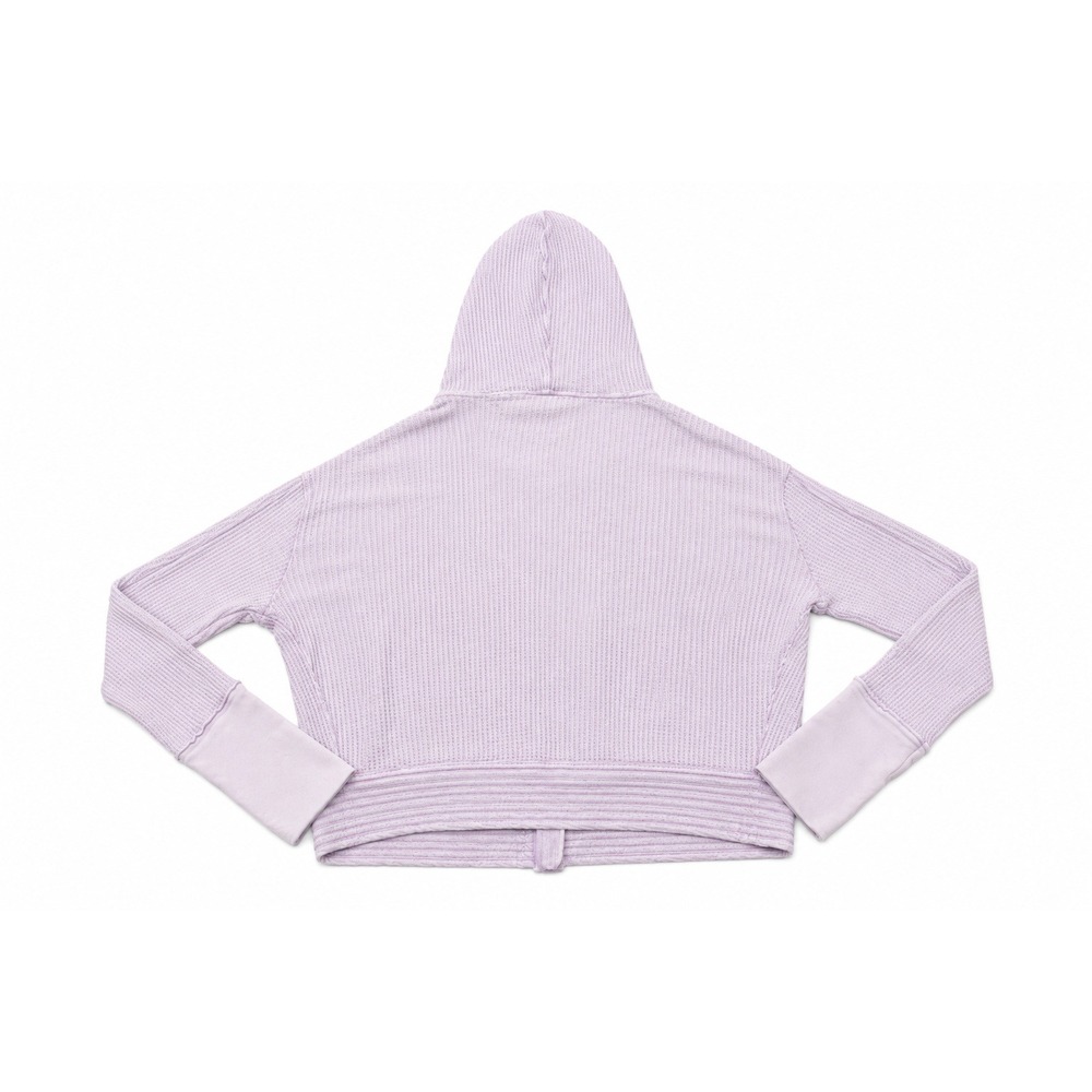 Free People FP ONE Mason Hoodie Lavender Waffle Knit XL Excellent Purple Zip Up - Picture 3 of 4